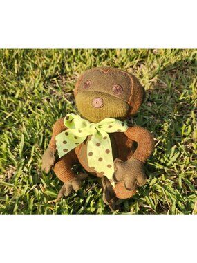 Starbucks Summer Monkey Knit Plush 2009 Coffeehouse Stuffed Animal Toy